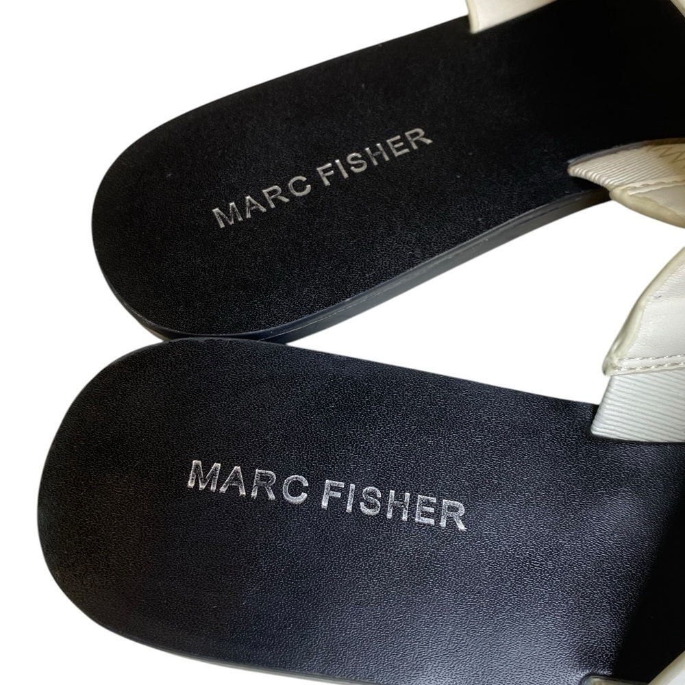 Marc Fisher Bolive White Vegan Studded Flat Sandal Women’s Size 9M - Picture 8 of 12